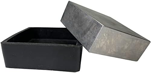 Bloqueio de aço Anvil Flat com base de borracha Jewellers Tool 2,5 x 2,5 x 1