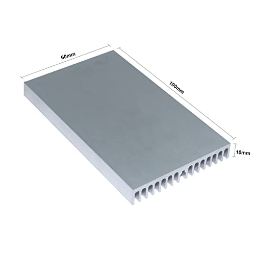 2PCs Alumínio de alumínio 3,94 x 2,36 x 0,39 polegadas / 100 mm x 60mm x 10mm Radador de resfriamento de dissipador de