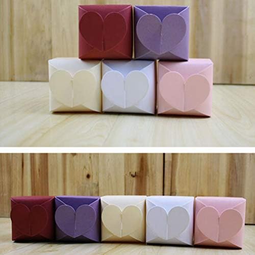 Toddmomy 50pcs Caixas de doces em forma de coração vazias caixas de doces de papel caixas de doces para festivais de casamento para