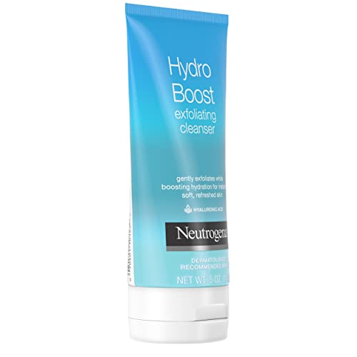 Neutrogena Hydro Boost esfoliante suave limpador facial diário com ácido hialurônico, comprovado clinicamente para aumentar