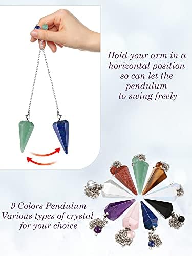 Crystal pendulums chakra reiki cura pingentes para adivinhação doe jóias de pêndulo de quartzo para homens homens