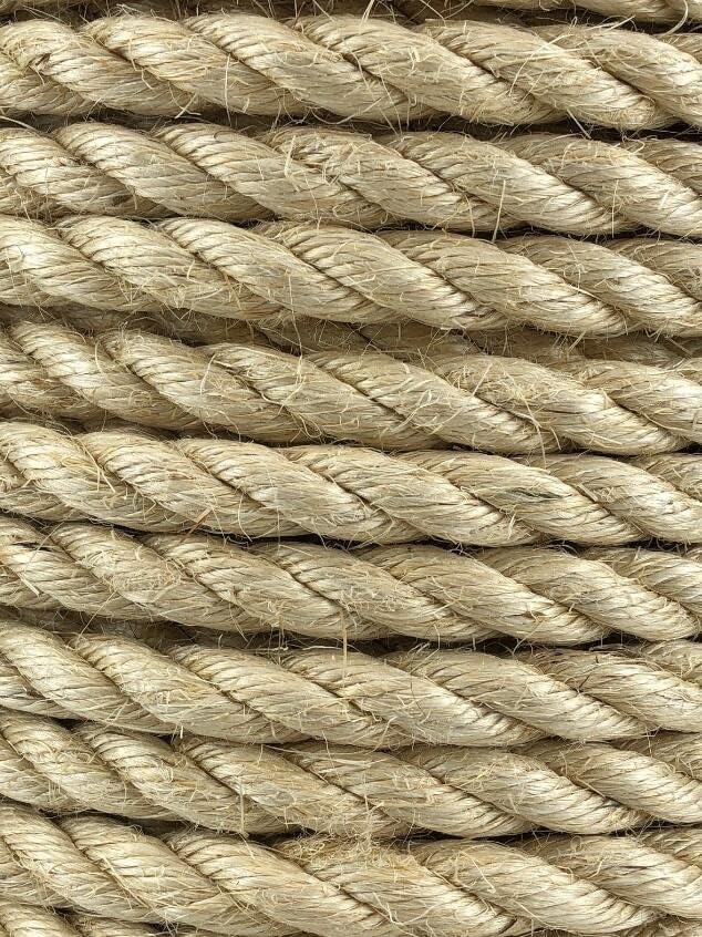 Corda de juta de 10 mm, corda de juta forte com 165 pés de espessura corda de cânhamo forte para jardinagem, acampamento, decoração,