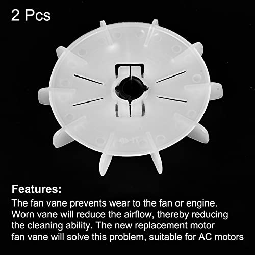 Meccanixity 10 Impulsor Plástico Ventilador Vane Dissipação de Calor Vane Roda redonda 13-14mm mm dia interno branco, pacote