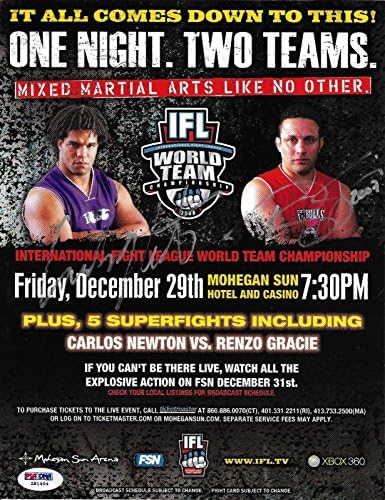 Carlos Newton e Renzo Gracie assinou 2006 IFL 8.5x11 Poster PSA/DNA UFC Pride FC - Poster de evento UFC autografado