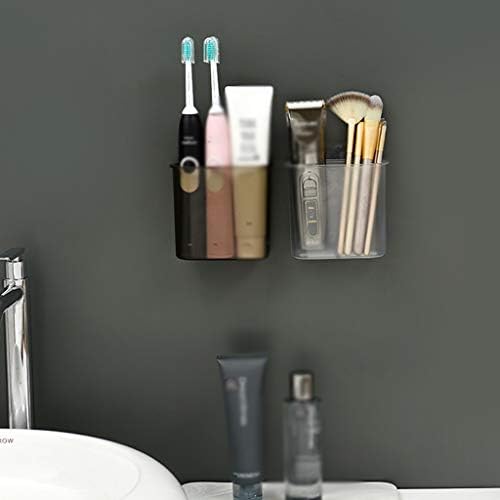 Escova de dentes e escova de dentes montados na parede de shypj, tubo de armazenamento de pente de banheiro, sem necessidade de perfurar