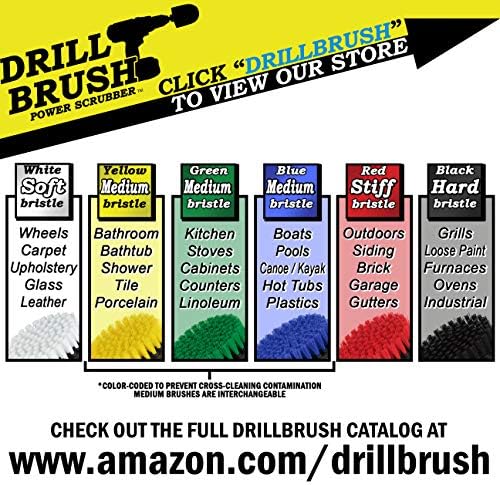 Drillbrush 4 peças Tilha de escova de energia de nylon e argamassa de limpeza de banheiro kit de escova - pincel de pincel de