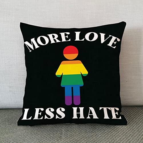 Igualdade de gênero LGBTQ Orgulho gay Lesbiano Tampa de travesseiro de arremesso de mais amor Caso de almofada de almofada de almofada de almofada de almofada mais ódio