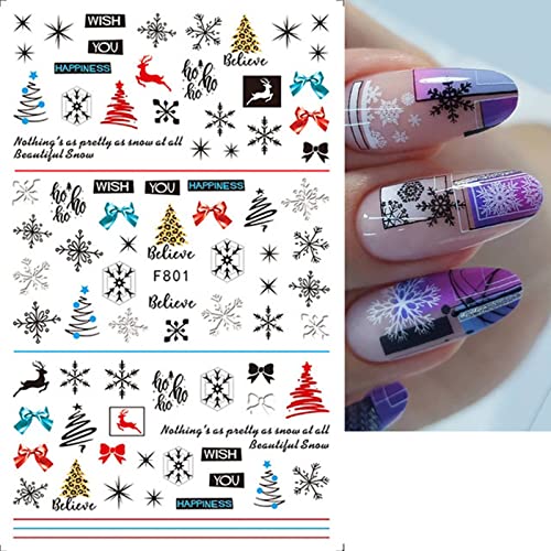 Adesivos de unhas de desenho bonito manicure decoração de inverno unhas presentes para mulheres
