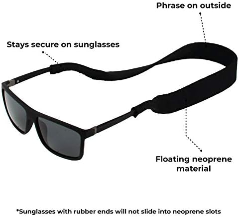 Pacote de óculos de sol Strapz divertido 3 pacote - retenção de óculos suaves e mole projetada com material de neoprene flutuante