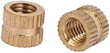 X-dree m5 x 6mm cilindro de latão inserção redonda de rosca de 200pcs (m5 x 6 mm cilindro de latón, moleteado, con rosca,