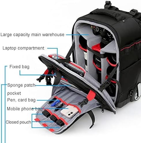 N/A Trolley Camera Bag Profissional Profissional DSLR Câmera Bolsa de Vídeo Photo Digital Backpack