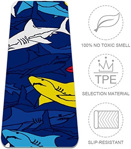 Oniquey Blue Marinha Amarelo Vermelho Tubarão Vermelho Padrão de ioga tape