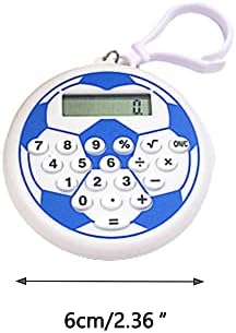 Cadeia de calculadora de bolso de futebol de plástico com design de gancho com calculadora inteligente de exibição LCD de 8 dígitos