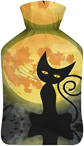 Solar Eclipse Cat Moon Hot Water Bottle 1000ml com capa macia Removável Saco de injeção de água de pacote frio e quente para os