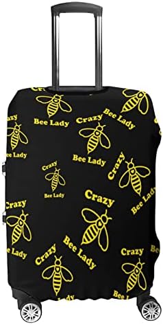 Crazy Bee Lady Travel Luggage Cover Protector Protector Elastic Washable Capas de bagagem se encaixam em 19-32 polegadas