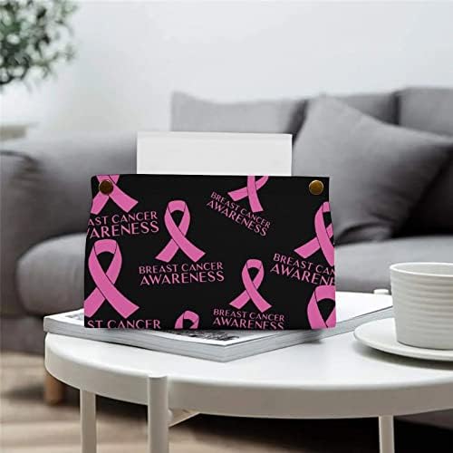 Caixa de tecidos de câncer de mama rosa Capa de tecidos de papel facial Organizador do organizador de caixa de guardana