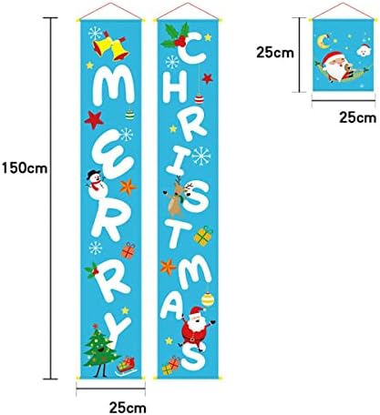 Natal portas de natal pendurar o banner de decoração de dísticas bem -vindo a bandeira de Natal da varanda de Natal