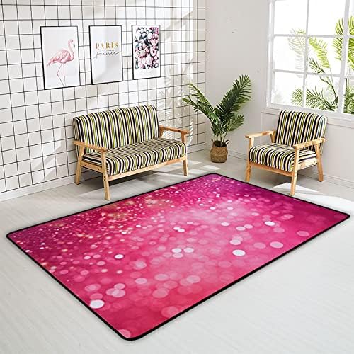 Tsingza tapete macio tapetes de área grande, manchas de luz rosa Valentine confortável no tapete interno, tapete de brincadeira