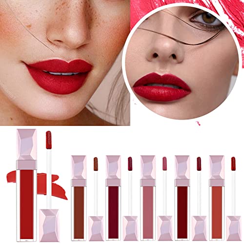 Dbylxmn Lipstick Lip Glaze Velvet Mist Lip Gloss Hidratante Não seco Lipstick Color Renderização Non Stick Copo 8ml Pasca