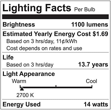 Iluminação GE 89993 LED de 14 watts 1100 lúmen lâmpada A21 com base média, branca macia, 1 pacote