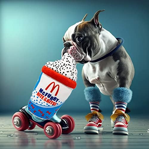 Pawzarre - McFurry Retro Shake Shake Squeaky Plush Dog Toy para Cães Pequenos, Médios e Grandes - Presente de cachorro