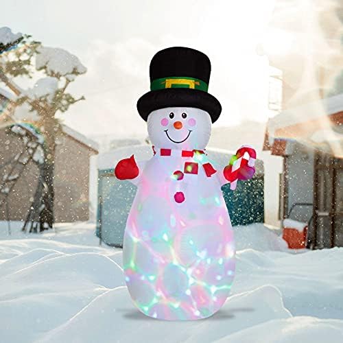 Presentes decorativos de Natal requintados, boneco de neve inflável de Natal com 6 pés de Natal com chapéu de cavalheiro e