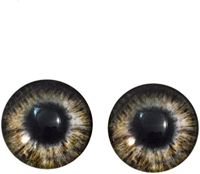 Pares de olhos de vidro zumbi marrom de 20 mm, para fabricação de jóias, bonecas, esculturas, pingentes, taxidermia, figurinos,