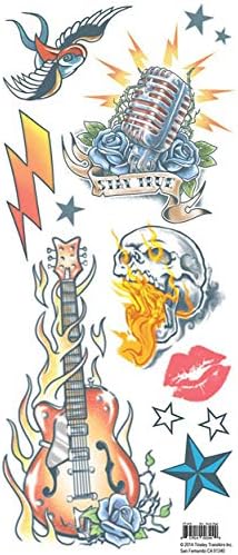 Tinsley Rock Star vendeu nossas almas 6pc Kit de fantasia de tatuagem temporária FX, 11,75 ''