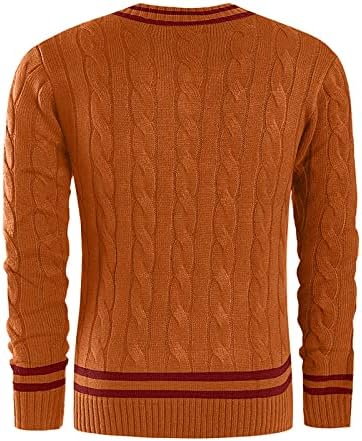 Dudubaby Mens Sweater Ugly Primavera e Autumn Sweater de manga longa suéter listrado