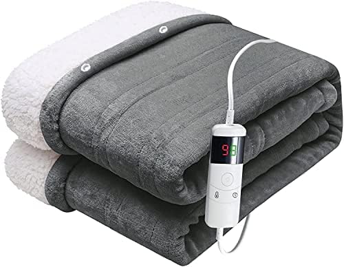 Greenoak aquecido cobertor de arremesso elétrico, 62 ”x 84” de aquecimento de cobertor elétrico Queen Tamanho duplo para cama,