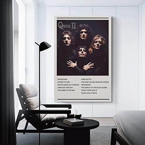 Poster de banda Queen II pôsteres de tela de parede de prep de Wall Prep Decors Pinturas estéticas do presente da