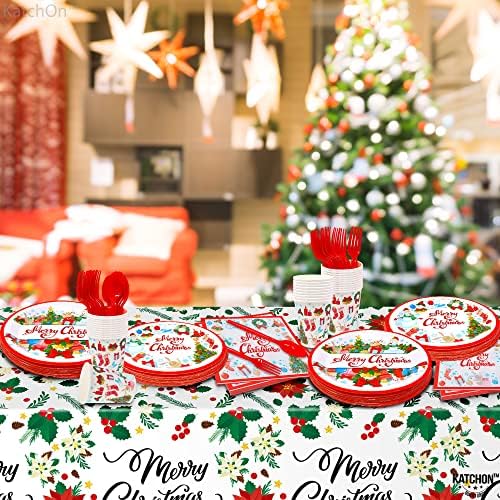 XTRALARGE, 3 peças Bolious Towhoth de férias | 144 peças, utensílios de jantar de Natal Dispositável | Decorações