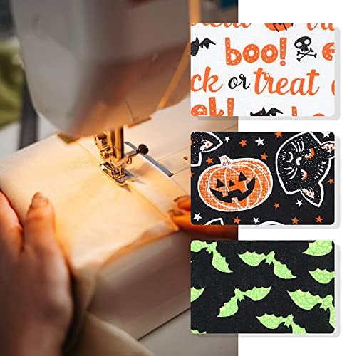 8pcs Halloween com tema de abóbora caveira de impressão de algodão decoração de tecido para festa de celebração