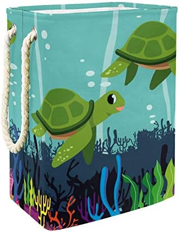 Tartarugas de natação unicey grande cesto de lavanderia dobrável para cesto de berçário e quarto de crianças
