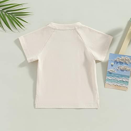 UNISSISEX Baby Baby Manga curta Tees meninos meninas colorido de cor sólida Crewes pescoço camisetas de adocos de algodão casual