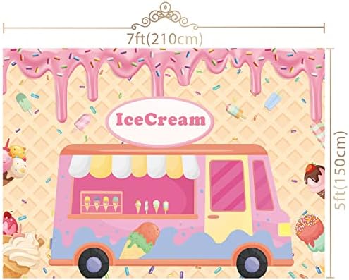 Maijoeyy 7x5ft Ice Cream Caso -pano de fundo Sweet Summer Summer Scere Cenário para festas de aniversário Decorações de