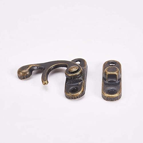 Bettomshin Antique Latch Hook Hasp, Bronze Bronze Bronzeado com parafusos 32 mm/1,26 polegada 5pcs