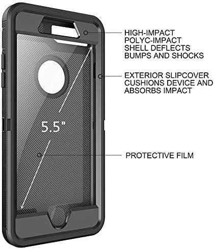 Caso de zagueiro Ltifree para iPhone 7 Plus, iPhone 8 Plus com clipe de cinto. Kickstand, coldre, serviço pesado, protetor