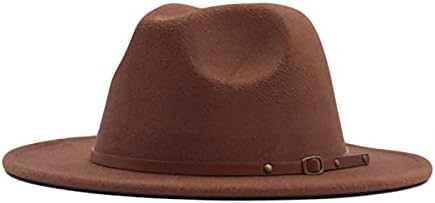 Panamá ampla fedora chapéu de cinto clássico hat lã fuckle feminino tampa de beisebol beisebol