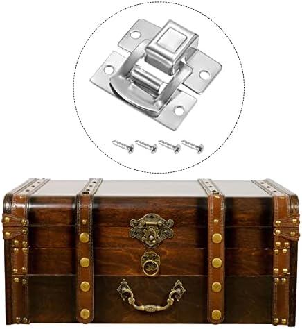 Metallixity Toggle Catch Lock 4pcs, travas de ferro HASP - Para caixas de armários, malas, tom de prata