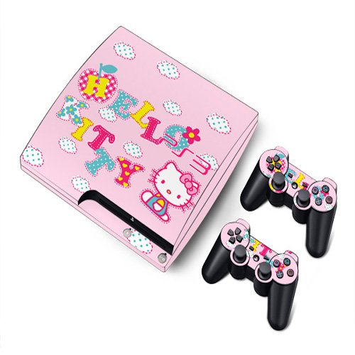 Hello Kitty PS3 PlayStation 3 Slim Protector Skin Decalk