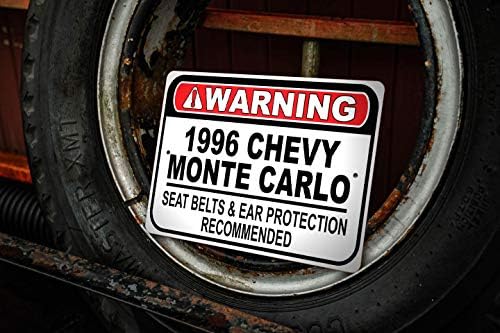 1996 96 Chevy Monte Carlo Seat Belt recomendou sinal de carro rápido, sinal de garagem de metal, decoração de parede,