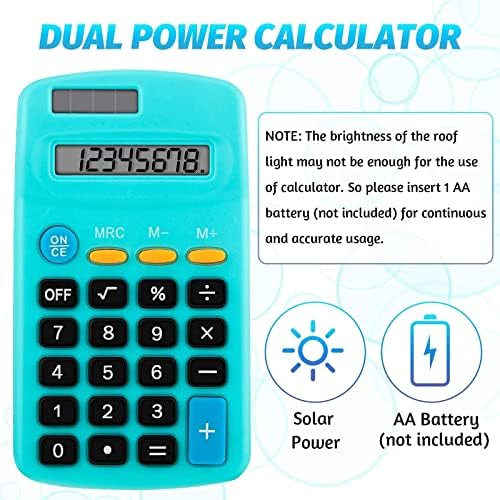 Calculadora de função do aluno de tamanho de bolso calculadora de bateria solar básica Mini calculadora colorida para estudantes