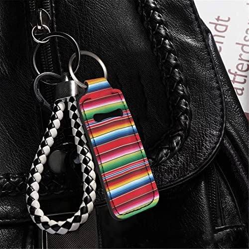 ZoutAirong LGBT Pride Rainbow Print 1 PCS Chapstick Holder Keychain Lipstick Sleeve Bolsa Lip Balmo