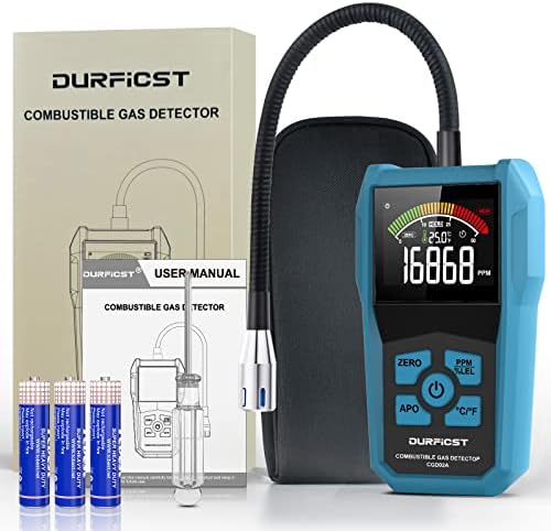 Detector de gás natural, detector de gás portátil Durficst, alarmável farejador de gás para medição doméstico, gás natural, gás de