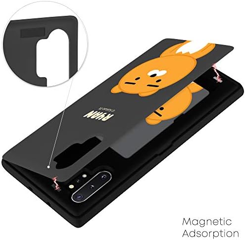 Kakao Friends Galaxy Note 10 Plus Caso de carteira com suporte de cartão, caixa de telefone para chumbo de camada dupla protetora NT10P-KMDB-RRYNBK