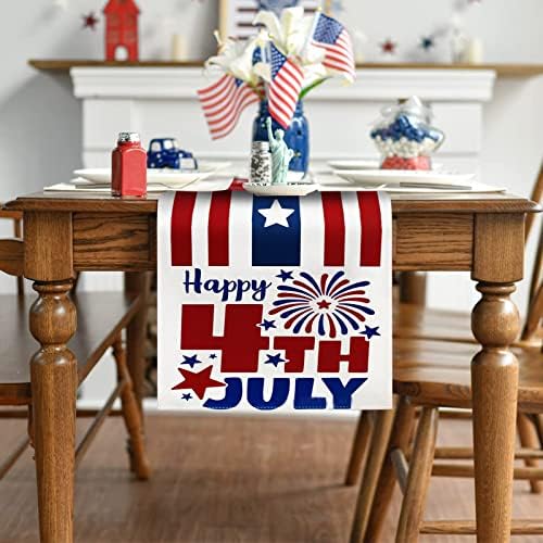 Decorações de mesa de mesa Decorações centrais peças de férias rústicas decoração artesanal da independência bandeira