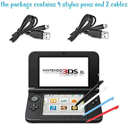 3DS XL Kit de cabo de carregador USB, cabo de carregador de energia CA e caneta de caneta para Nintendo 3DS XL, cabo de carregamento do carregador de transferência de parede Cabo de carregamento