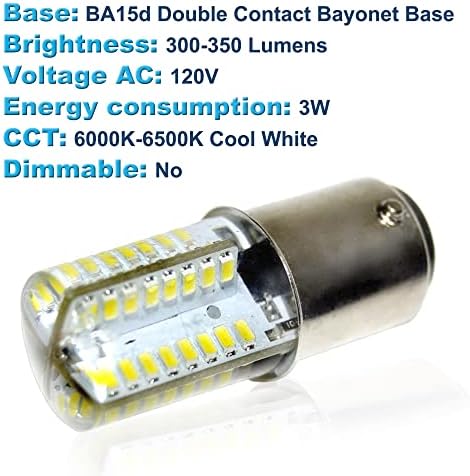HQRP 110V Lâmpada LED Compatível branco Cool com o cantor 201/221/222/247/301/337/347/401/403/404 Máquina de costura