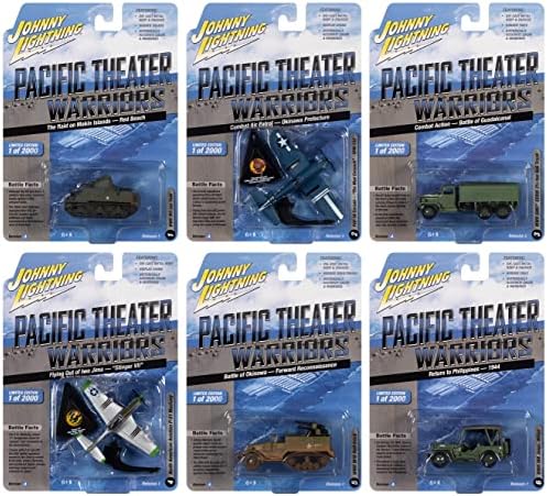 Pacific Theatre Warriors Militar 2022 Conjunto A de 6 peças Lançamento 1 1/64 -1/144 Modelo Diecast Cars Por Johnny Lightning